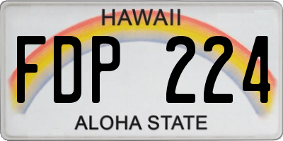HI license plate FDP224