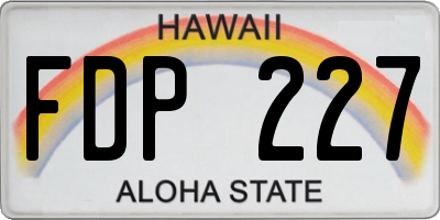 HI license plate FDP227