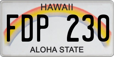 HI license plate FDP230