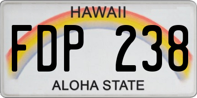 HI license plate FDP238