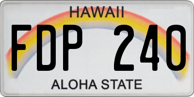 HI license plate FDP240