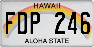 HI license plate FDP246