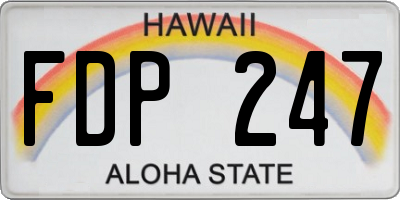 HI license plate FDP247