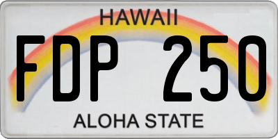 HI license plate FDP250