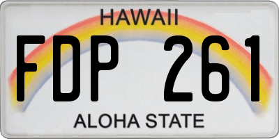 HI license plate FDP261