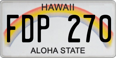 HI license plate FDP270