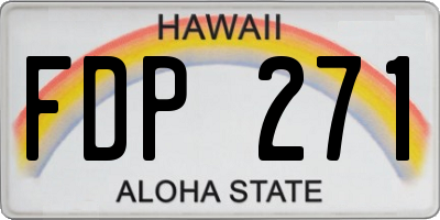 HI license plate FDP271