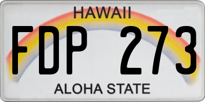 HI license plate FDP273