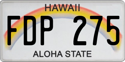 HI license plate FDP275