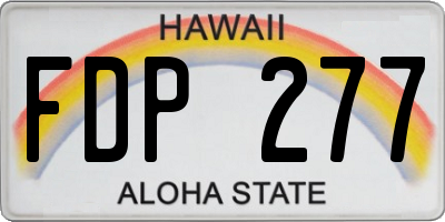 HI license plate FDP277