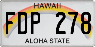 HI license plate FDP278