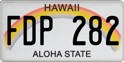 HI license plate FDP282