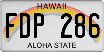 HI license plate FDP286
