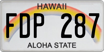 HI license plate FDP287