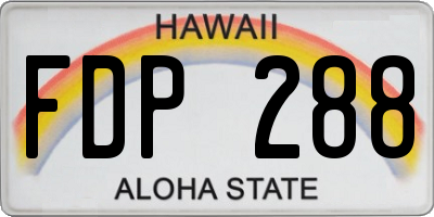 HI license plate FDP288