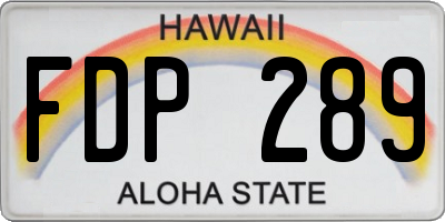 HI license plate FDP289