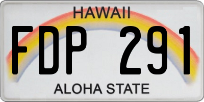 HI license plate FDP291