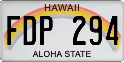 HI license plate FDP294