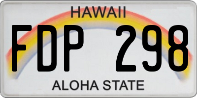 HI license plate FDP298