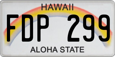HI license plate FDP299
