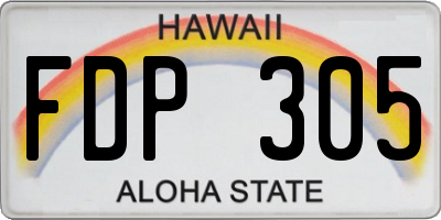 HI license plate FDP305