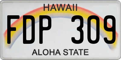 HI license plate FDP309
