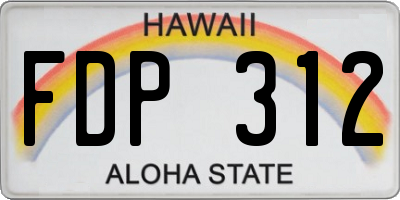HI license plate FDP312