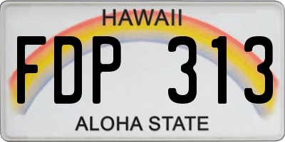 HI license plate FDP313