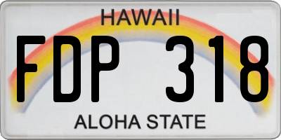 HI license plate FDP318