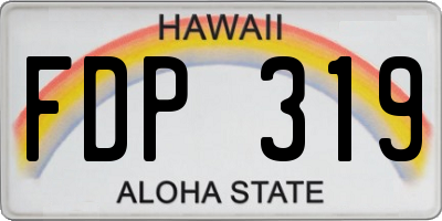 HI license plate FDP319