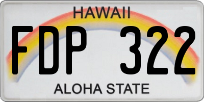 HI license plate FDP322