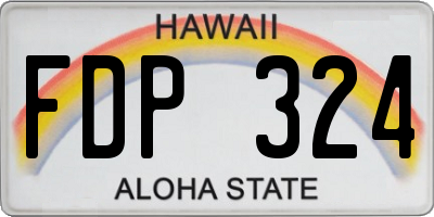HI license plate FDP324
