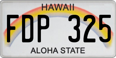 HI license plate FDP325