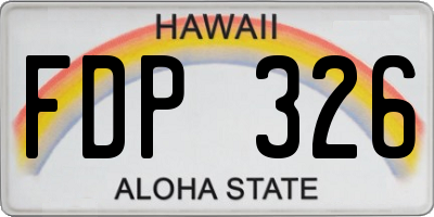 HI license plate FDP326