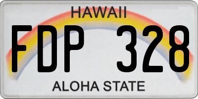 HI license plate FDP328