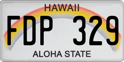 HI license plate FDP329