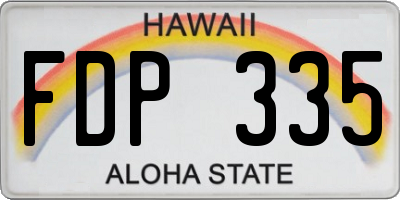 HI license plate FDP335