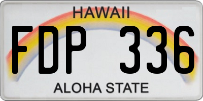 HI license plate FDP336