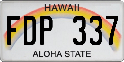 HI license plate FDP337
