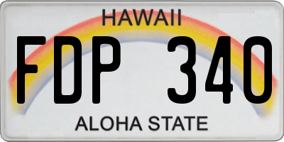 HI license plate FDP340