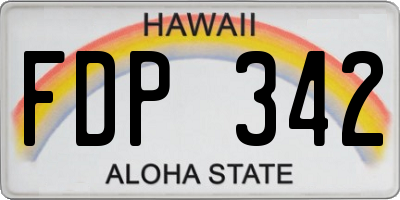 HI license plate FDP342
