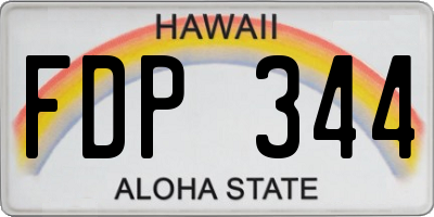 HI license plate FDP344