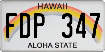HI license plate FDP347