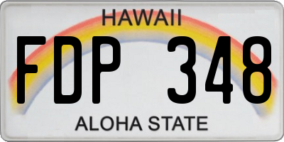 HI license plate FDP348