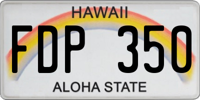 HI license plate FDP350