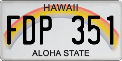 HI license plate FDP351