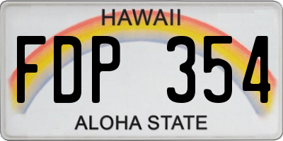 HI license plate FDP354