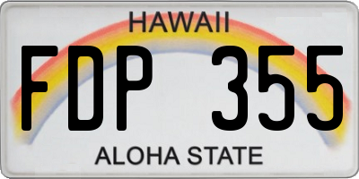 HI license plate FDP355