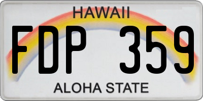 HI license plate FDP359