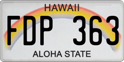 HI license plate FDP363